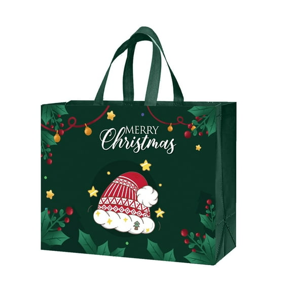 Christmas hand-held gift bag Reusable Tote with Non-Woven Fabric Bag Shopping Box for Holiday Party Surprise Carry, Xmas Party Favors