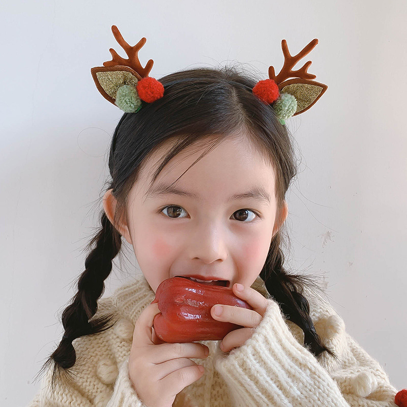 Christmas headdress antler hair clip cos female dress up photo props