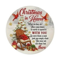 Christmas in Heaven- Round Tin Sign Vintage Metal Poster Living Room Bar Man Cave Home Wall Art Decor 8x8inch