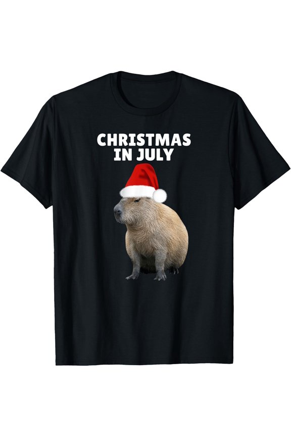 Christmas in July Capybara Ok I Pull Up T-Shirt, Birthday Gift