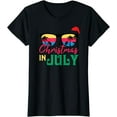 thumbnail image 1 of Christmas in July Santa Hat Sunglasses Summer Vacation Gift T-Shirt, 1 of 3