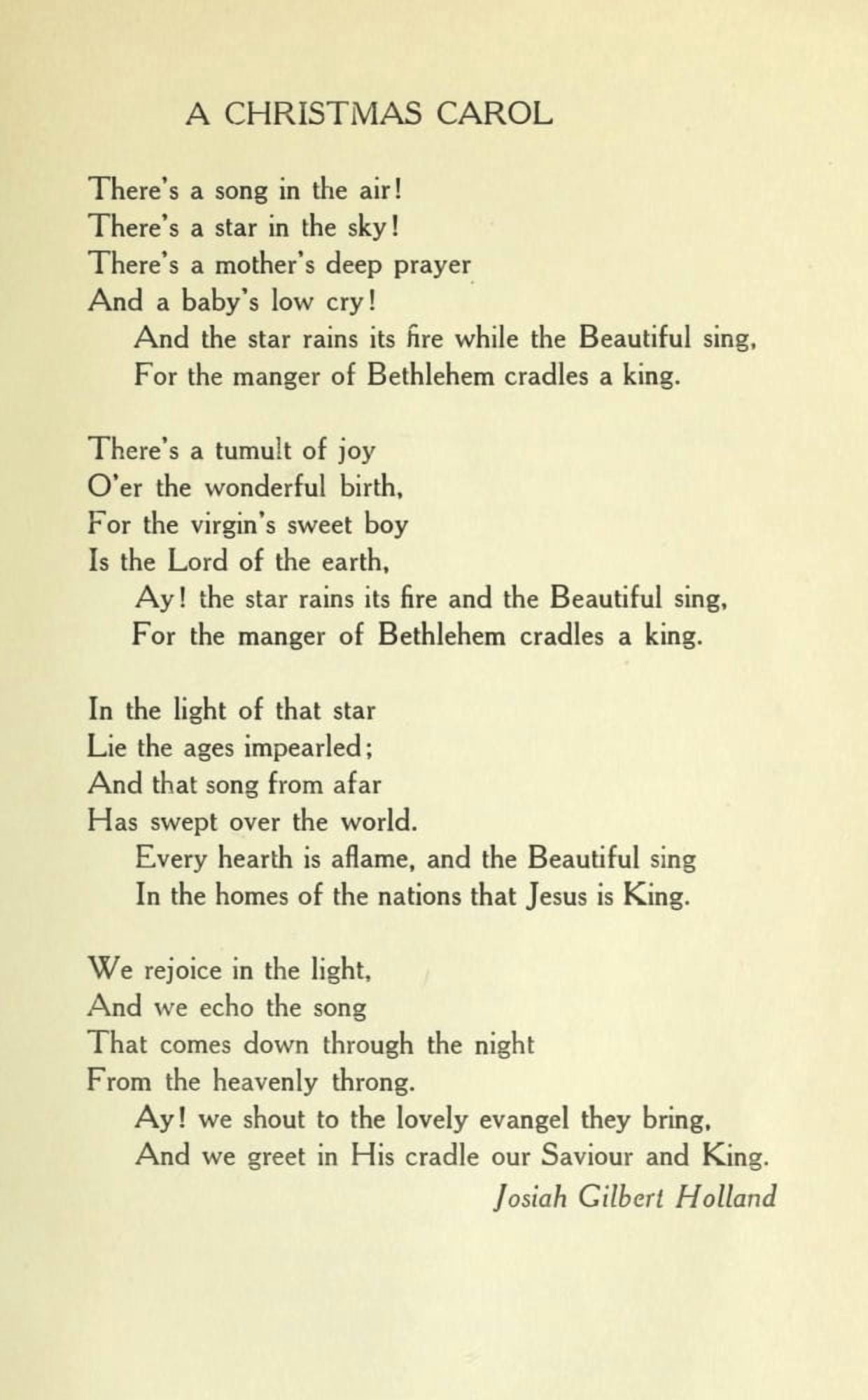 Christmas in Poetry 1922 A Christmas Carol Canvas Art - Josiah G Holland (24 x 36)