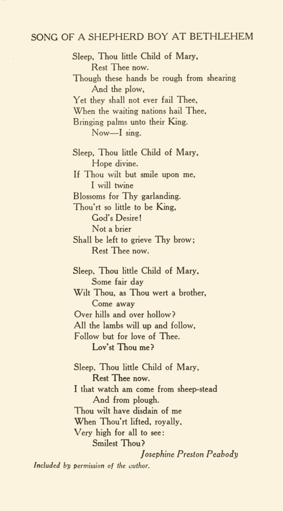 Christmas in Poetry 1922 Song of a Shepherd boy Canvas Art - Josephine Preston Peabody (18 x 24)