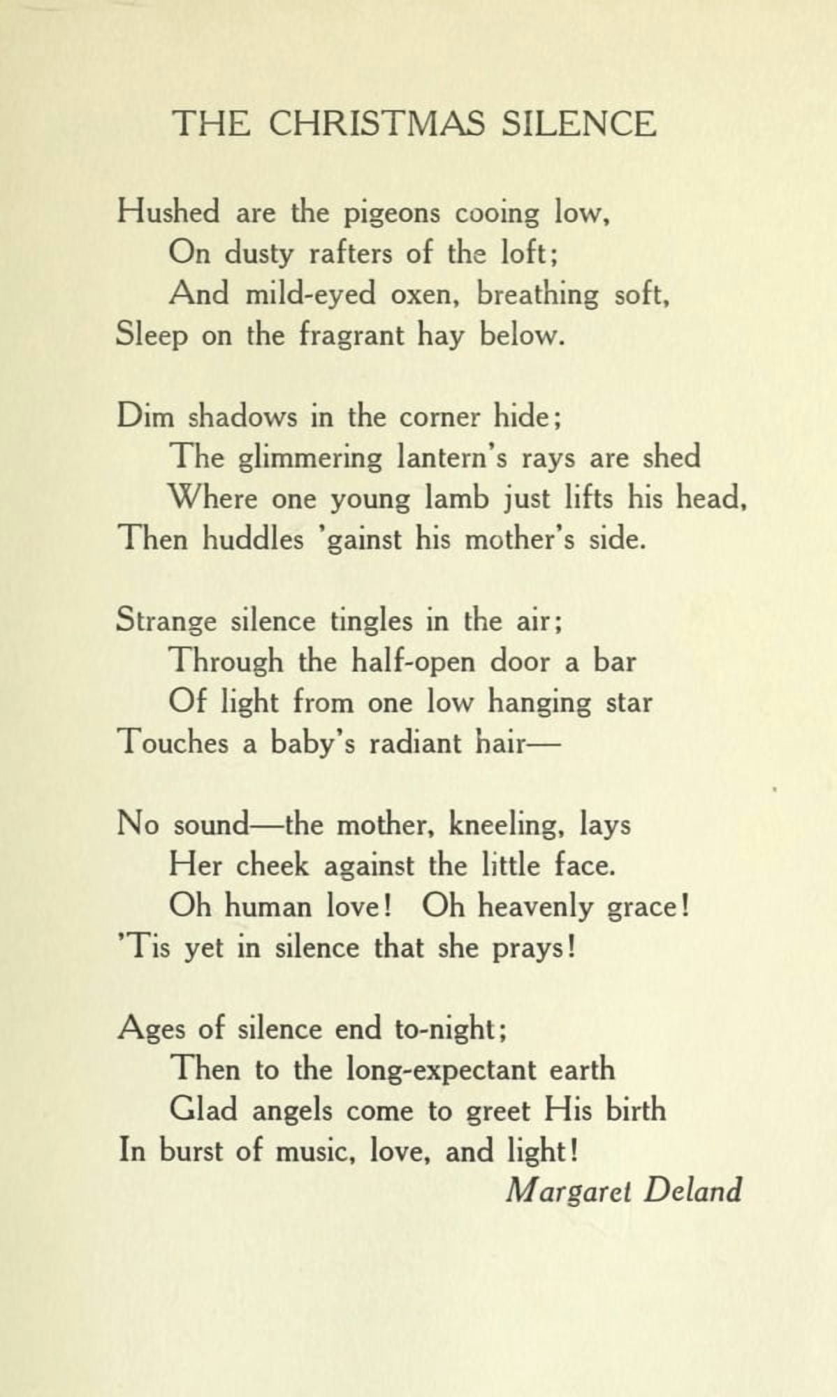 Christmas in Poetry 1922 The Christmas Silence Canvas Art - Margaret Deland (18 x 24)
