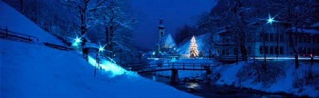 Christmas in Ramsau Germany Canvas Art - Panoramic Images (39 x 12)