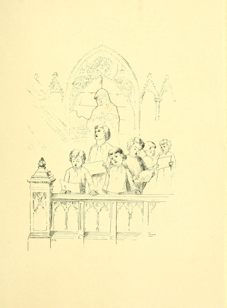 Christmas in Song 1886 Choir Canvas Art - Unknown (24 x 36)