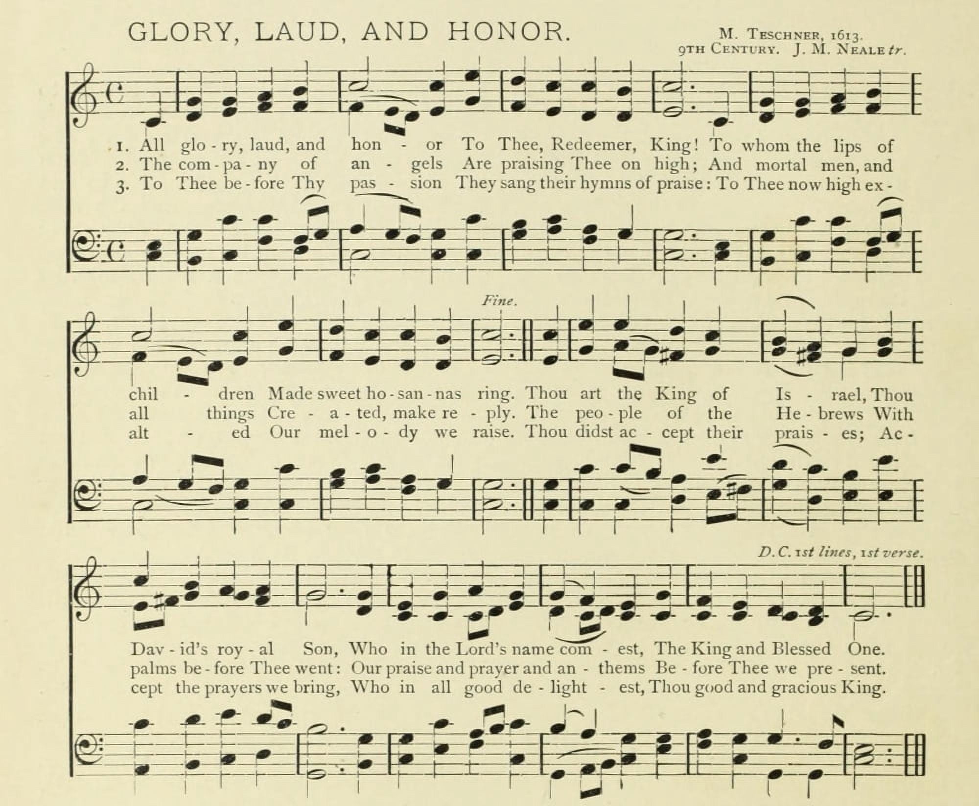 Christmas in Song 1891 Canvas Art - Laud and Honor Glory (18 x 24)