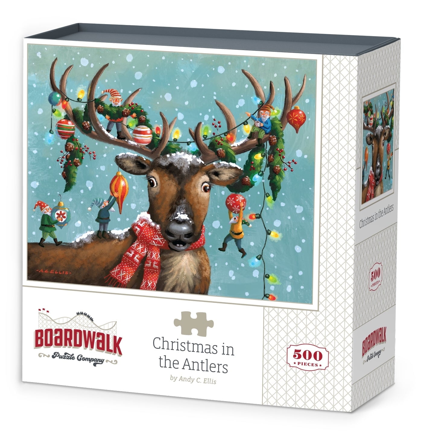 Christmas in the Antlers - 500 Piece Boardwalk Jigsaw Puzzle