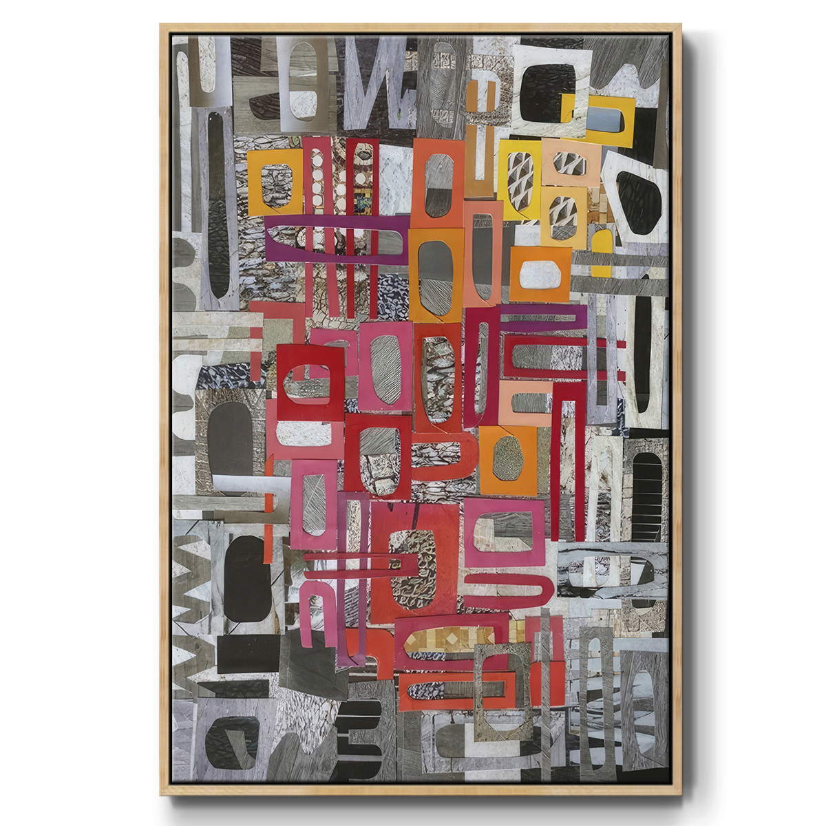 Christmas in the Sierras III - Framed Gallery Wrapped Holiday Canvas - 27 x 41 - Natural Wood Frame