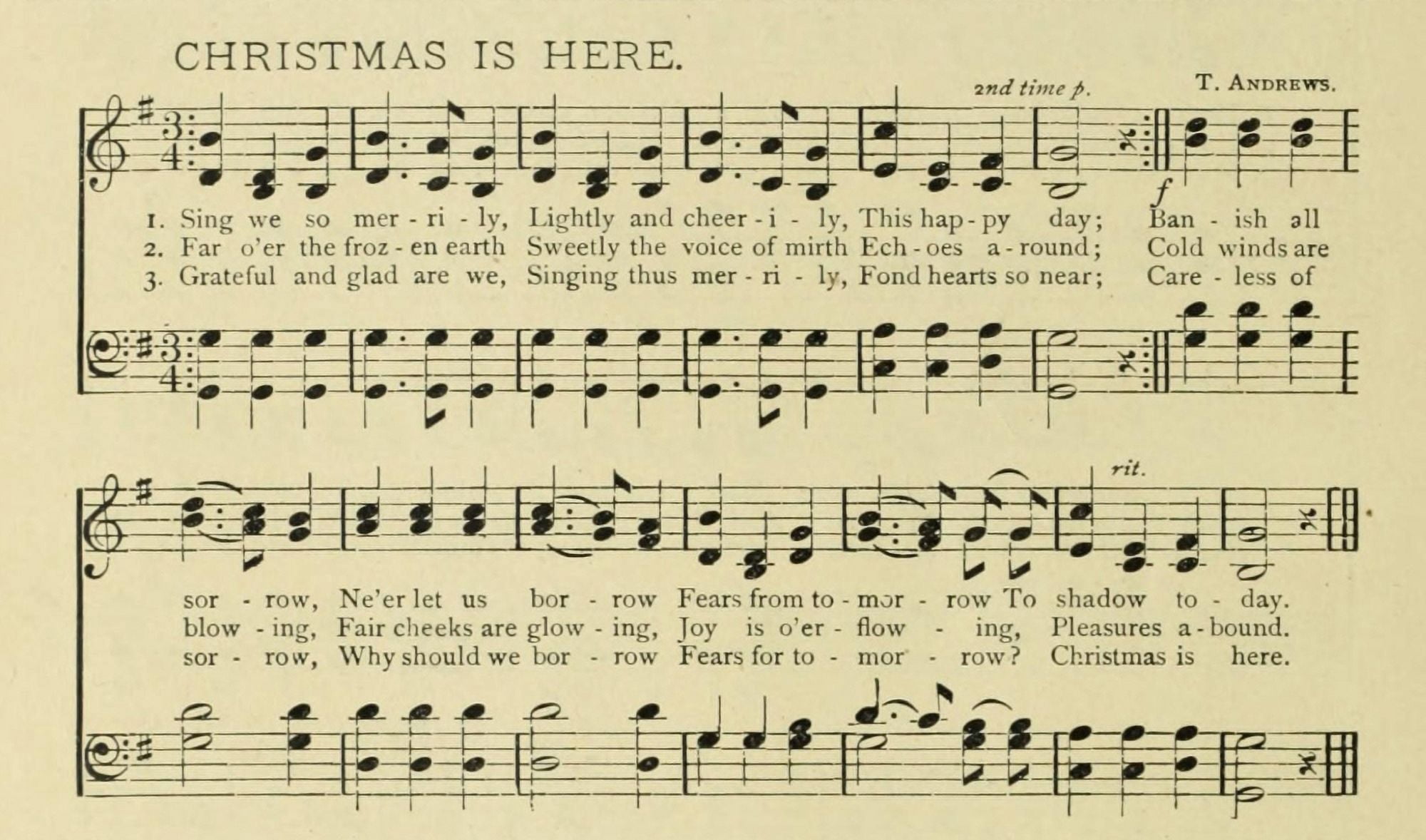 Christmas is Here Christmas in Song & Story 1891 Canvas Art - (18 x 24)