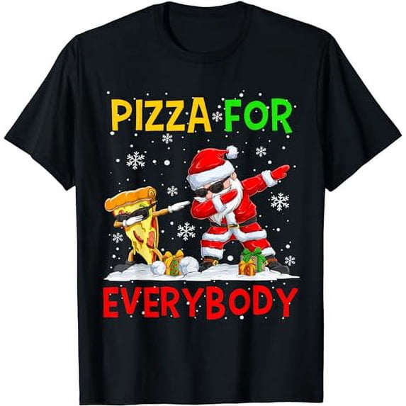 Christmas letter Pizza Santa Christmas Pj Merry Crustmas Pizza Lover Men Kids can breathe in large sizeT-Shirt