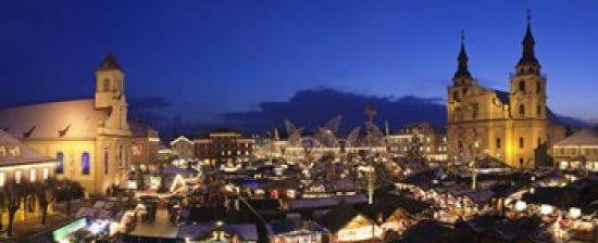 Christmas market lit up at night Ludwigsburg Baden-Wurttemberg Germany Canvas Art - Panoramic Images (30 x 13)