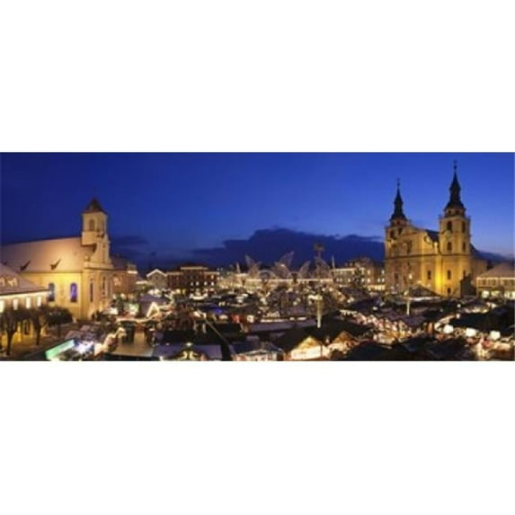 Christmas market lit up at night Ludwigsburg Baden-Wurttemberg Germany Poster Print by - 36 x 12