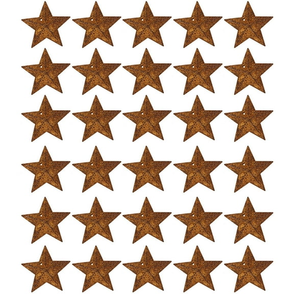 Homoyoyo Mini Farmhouse Decor Iron Star Decorations Set of 30 Rustic Wall Art for Home and Garden