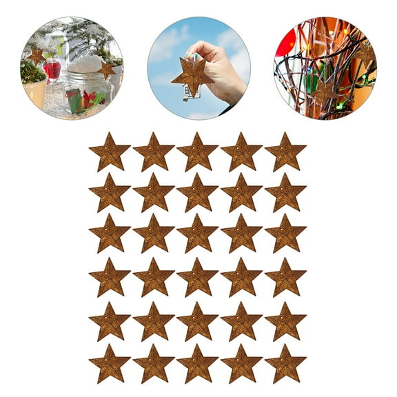 FRCOLOR 30Pcs Antique Metal Barn Stars for Halloween and Christmas Vintage Home Decoration
