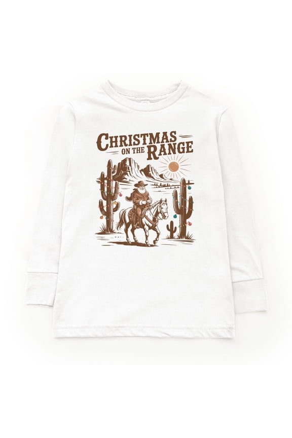 Christmas on the Range - Toddler Long Sleeve Graphic Tee and Youth Long Sleeve Graphic T-Shirt