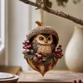 thumbnail image 1 of Christmas owl Hanging Ornament, Resin Pendant with Gold Chain for Christmas Tree, Forest Animal Styles, Winter Holiday Home Decor Gift Supply, Perfect for Mantel Shelf Indoor Display, 1 of 7