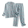 thumbnail image 1 of Christmas pajamas Christmas gift Cotton Flannel Ladies Pajamas Loungewear Plus Plus Size Simple Loose Spring Autumn And Winter Cartoon Long Sleeve Trousers Set, 1 of 3