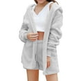 thumbnail image 1 of Christmas pajamas Christmas gift Womens Pajamas Three Piece Vest Shorts Jacket Plush Pajamas Three Piece Set, 1 of 6