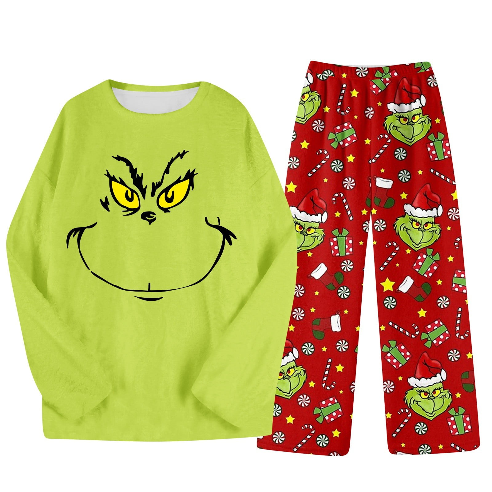 Christmas pajamas Festive Holiday Pajama Set for Adults Cozy Long