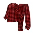 thumbnail image 1 of Christmas pajamas Flannelette Wool Checked Sleepwear Set For Women, 1 of 9