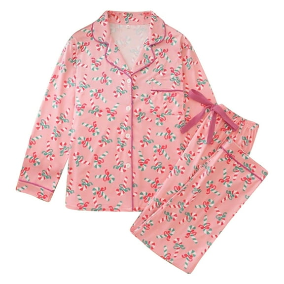 Christmas pajamas For Women Set Silk Pjs 2 Piece Satin Sleepwear Long Sleeve Button Down Lounge Sets With Pant