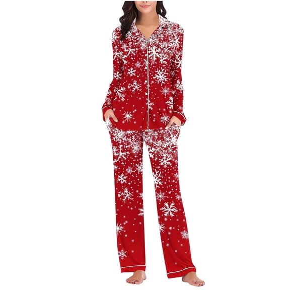 Christmas pajamas Print Pajama Long Sleeve Top With Comfortable Pants Cozy Soft Festive Holiday Sleepwear Nightwear Outfit For Winter Season
