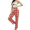 thumbnail image 1 of Christmas pajamas "Women's Sexy Sleepwear Set Heart Checkered Long Pants And Top Loungewear", 1 of 8