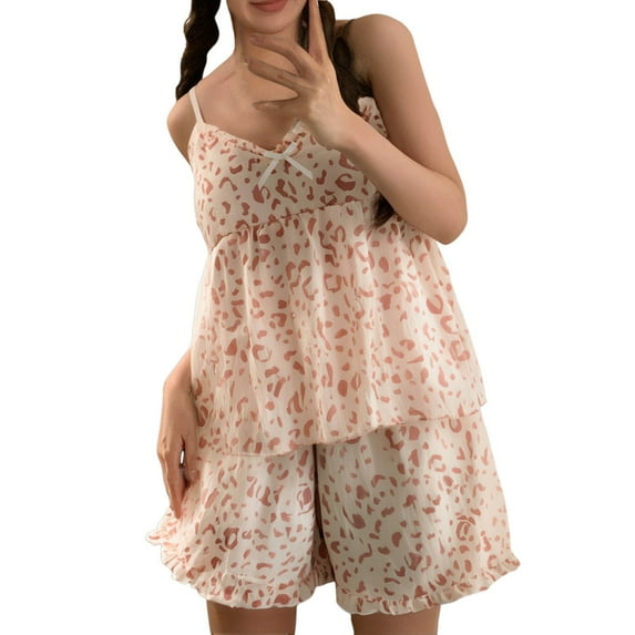 Christmas pajamas for women setSummer Cloud Pajamas For Women Sexy Shorts Plaid Sweet Casual Two Piece Set With Cushion Home