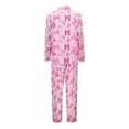 thumbnail image 1 of Christmas pajamas for women setWomen's Bow Print Long Sleeve And Pants Pajama Set With Collar For All Seasons, 1 of 9