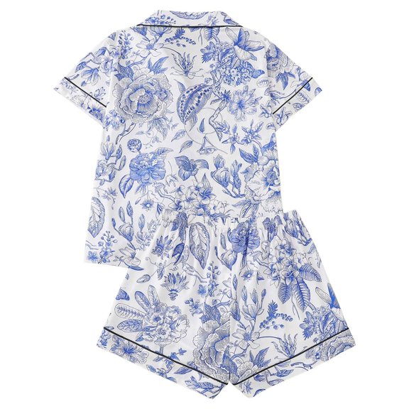 Christmas pajamas for women setWomen’s Four Season Floral Pajama Set – Short Sleeve Shirt & Shorts Loungewear For Year Round Comfort