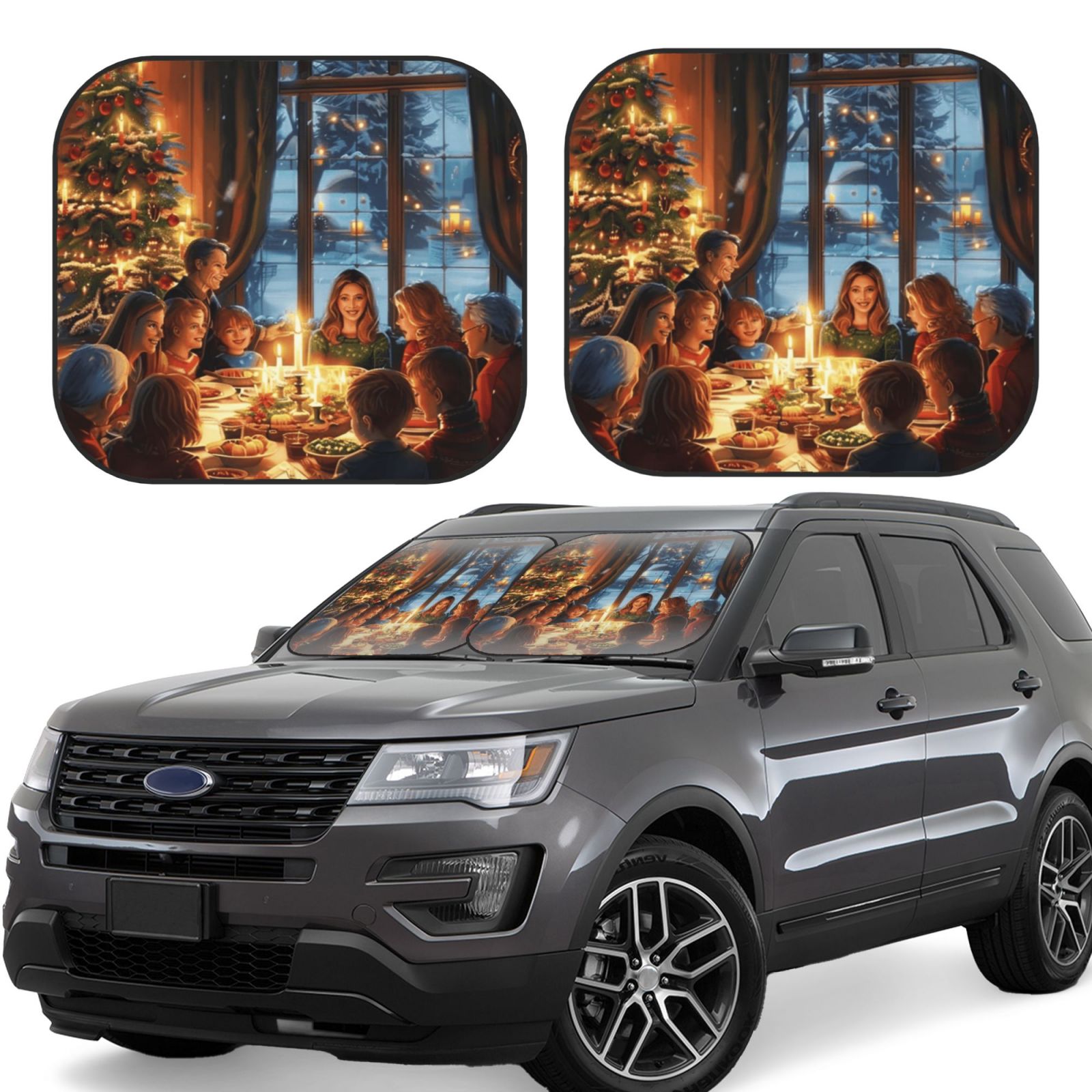 Christmas party Windshield sunshade, car front window sunshade