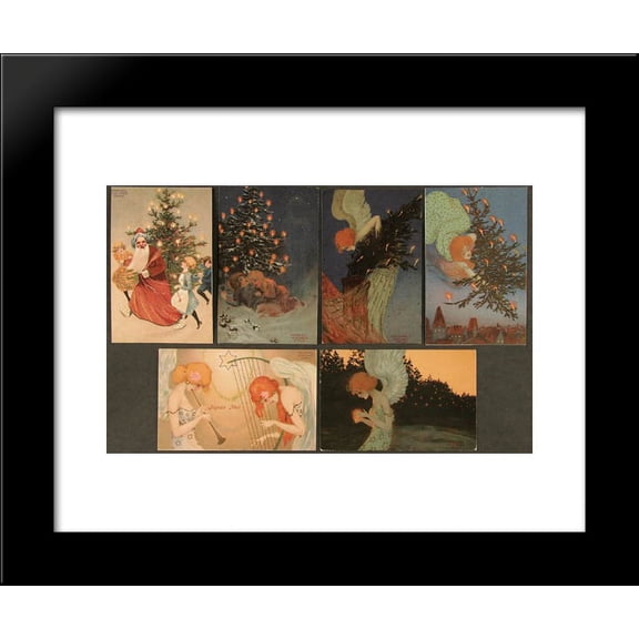 Christmas pictures signed with Paris 20x24 Framed Art Print by Raphael Kirchner