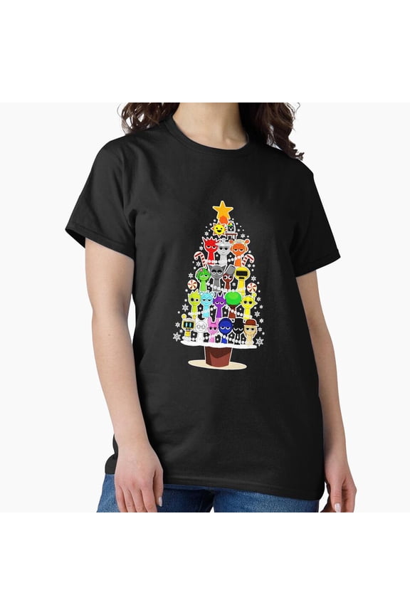 Christmas pine tree sprunki game funny festive winter quirky tee Unisex T-Shirt, up to size 5XL