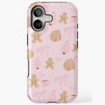 thumbnail image 1 of Christmas pink bow coquette gingerbread cookie holiday baking iPhone Tough Case, 1 of 2