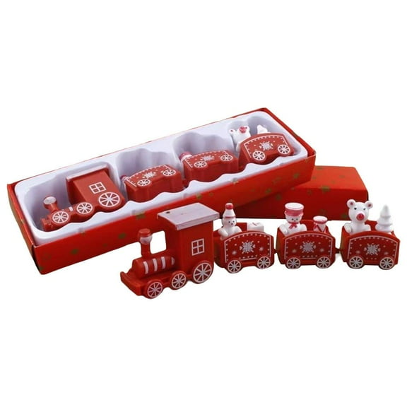 Christmas plastic Train Mini Painted Train Decoration Around Tree Ornament for Xmas Party Winter Festival Gift