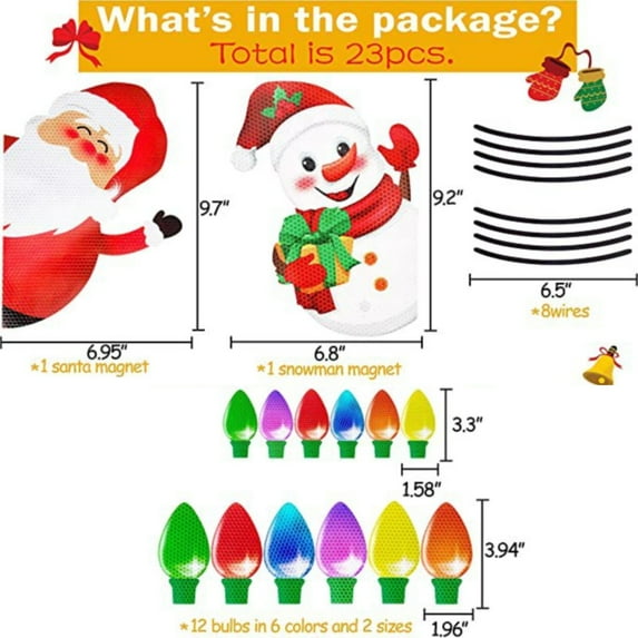 Christmas refrigerator magnet car reflective decoration soft magnetic sticker 07