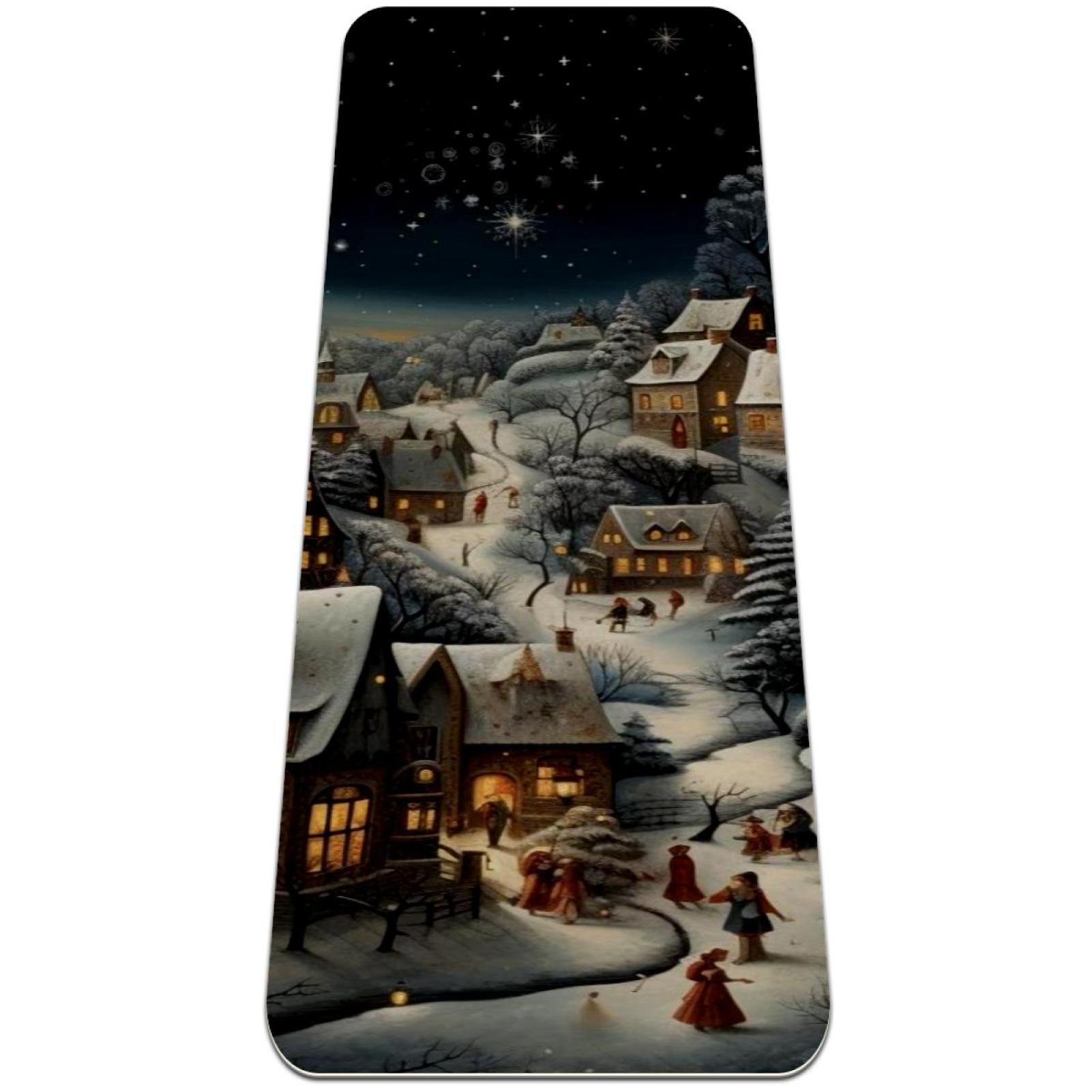 Christmas retro TPE Yoga Exercise Mat Pilates Mat for Home Gym