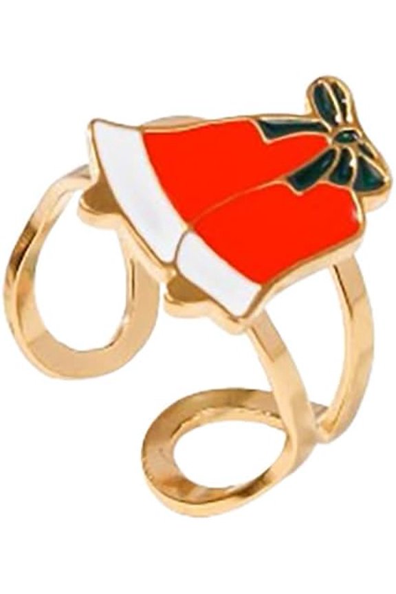 Christmas rings Golden Fashion Versatile Christmas Opening Ring Christmas Party Carnival Fashion Jewelry for Women