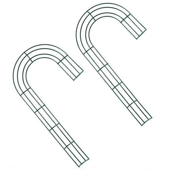 Christmas sale! 2 Pack 12 Inch Christmas Wire Wreath Frame Metal Wire Frame Flower Wreath Frames for Christmas New Year Valentines Party Decoration (Candy Cane Shaped, Dark Green)