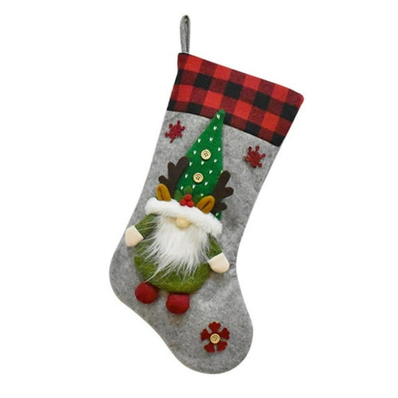 Christmas sale! Christmas Stocking, Big Size Xmas Stockings Decoration, 19 Inch 3D Faceless Doll Forester Christmas Stockings for Family, Party, Holiday Decor
