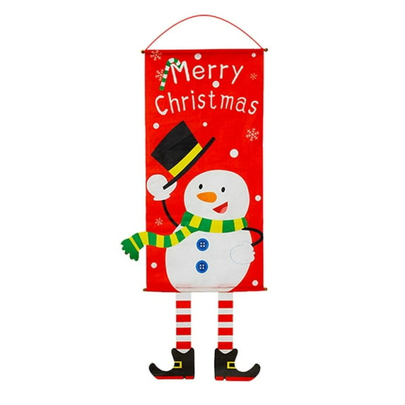 Christmas shopping mall decoration banner Store hotel door curtain decoration non-woven hanging cloth (1pcs)