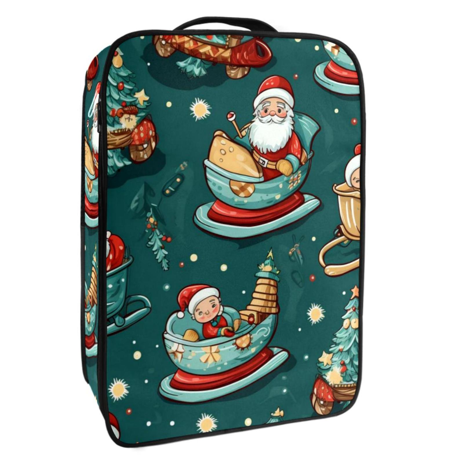 Christmas sled Polyester Shoe Storage Containers, 23x31cm/9x12in, Stackable Organizer Box for Sneakers and Heels