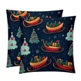 thumbnail image 1 of Christmas sled Velvet Throw Pillow Covers Inserts in 16x16, 18x18, and 20x20 Inches - Set of 2 - Unique Patterns for Throw Pillow Covers for All Occasions, 1 of 6