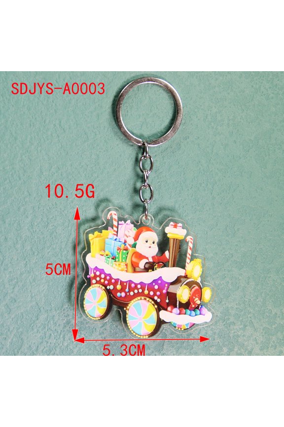 Christmas small gift keychain pendant acrylic Santa Claus key chain small gift