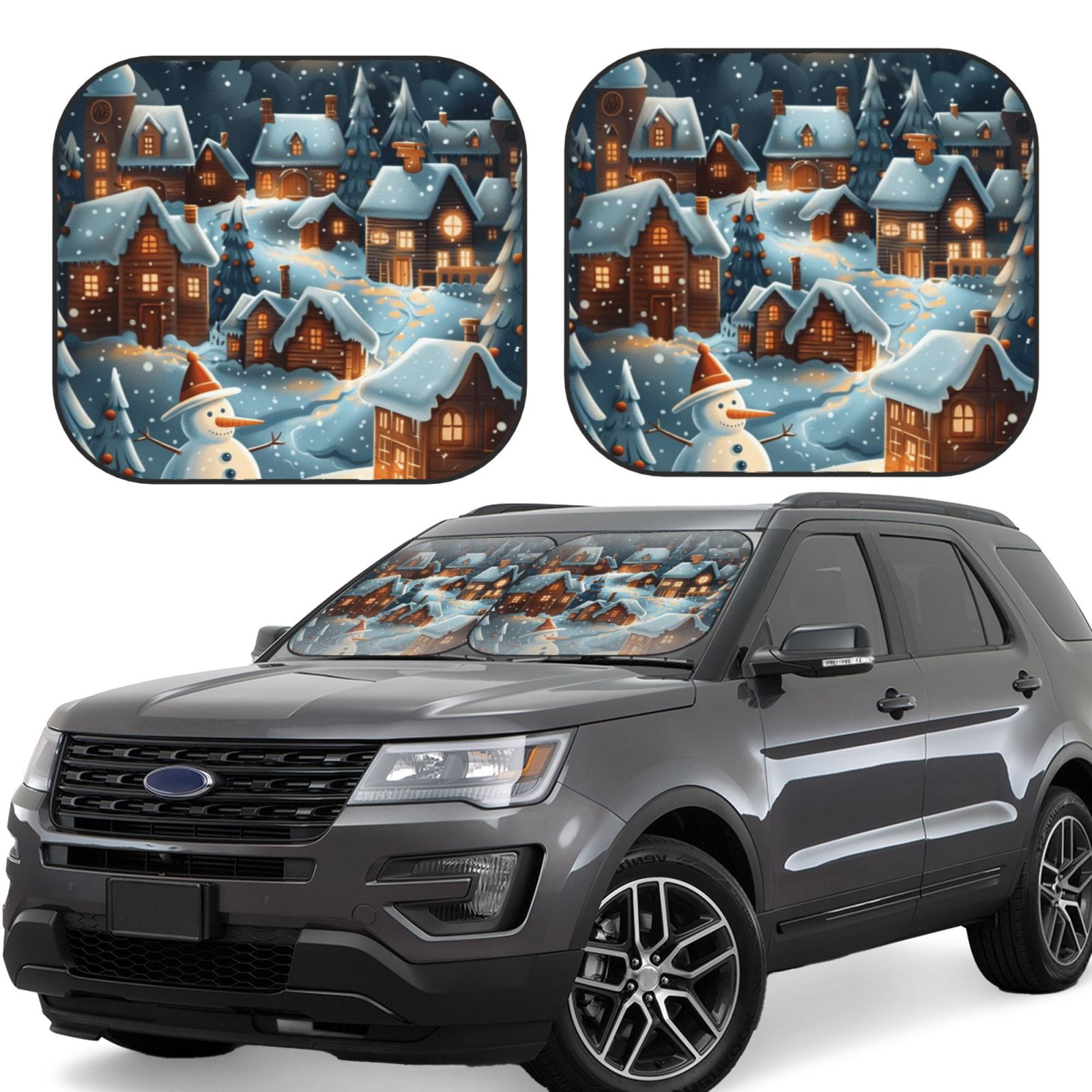 Christmas snow Car windshield sunshade, front windshield sunshade