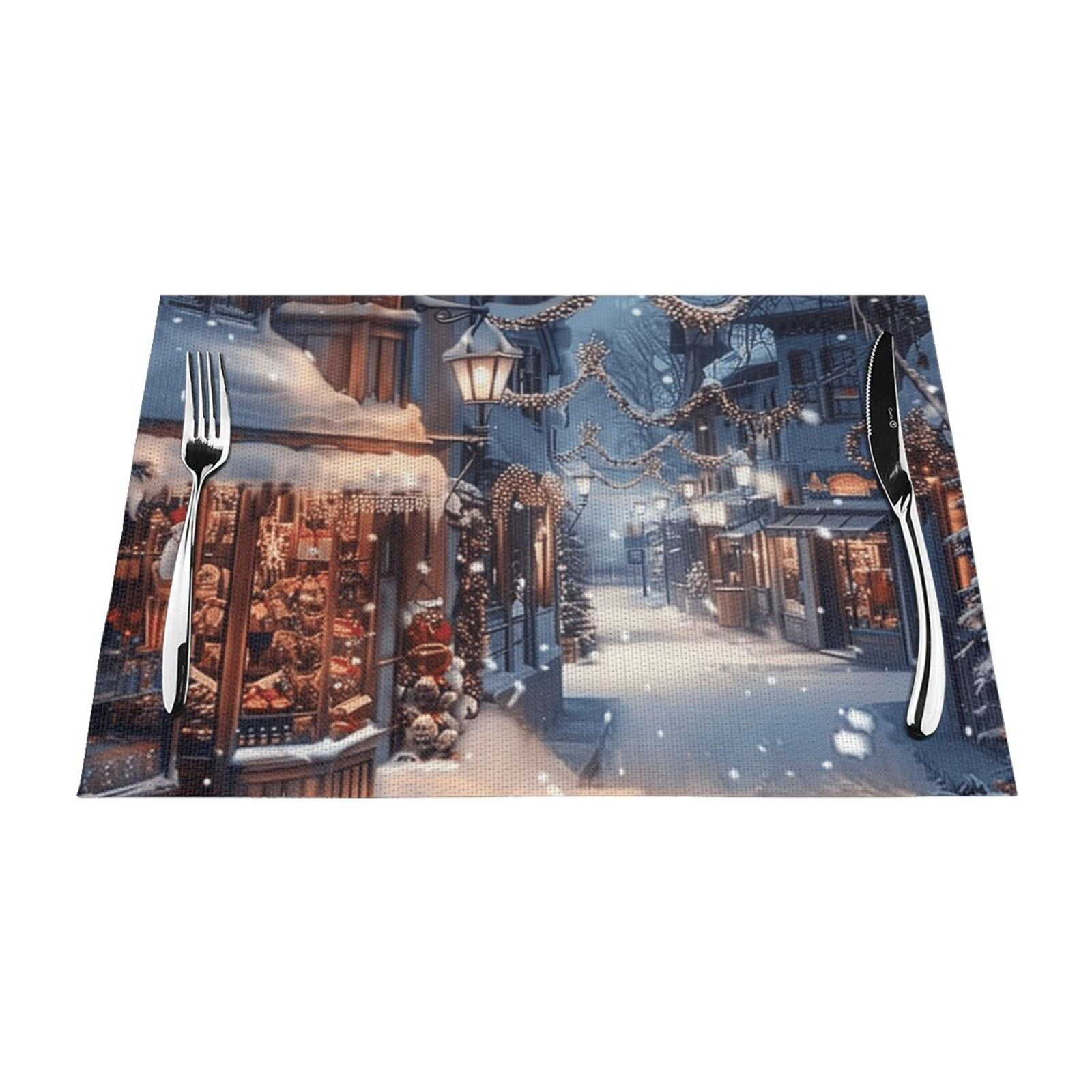 Christmas snow Dining mat, washable, heatresistant, indoor/outdoor