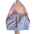 Christmas snow scene Adults can wear blanket hoodiesushi oversized