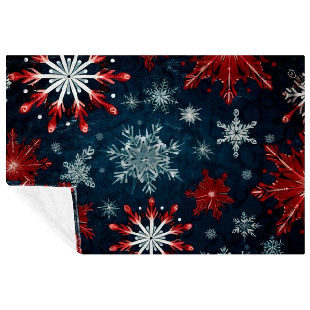 Christmas snowflakes Custom Microfiber Throw Blanket, Fluffy Blankets