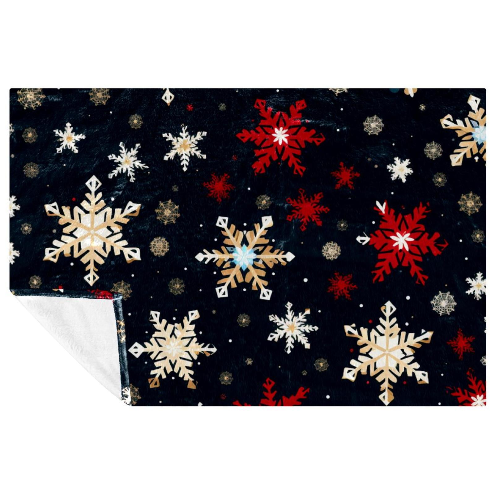 Christmas snowflakes Custom Microfiber Throw Blanket, Soft and Warm